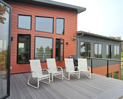 custom home exterior composite deck