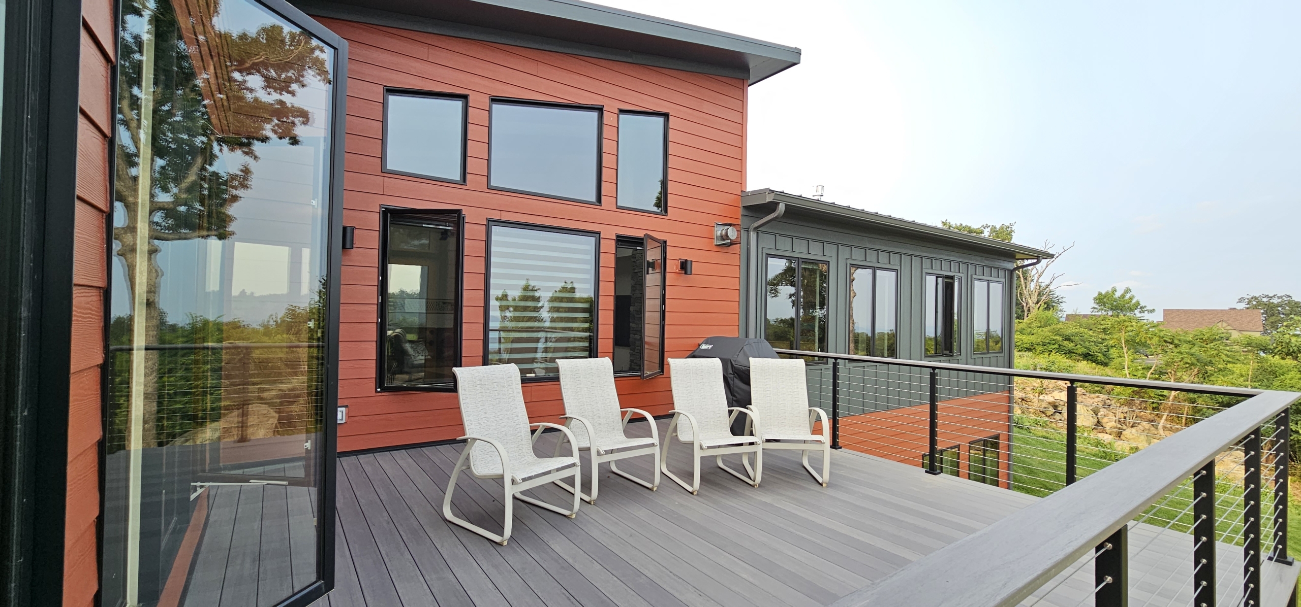 custom home exterior composite deck
